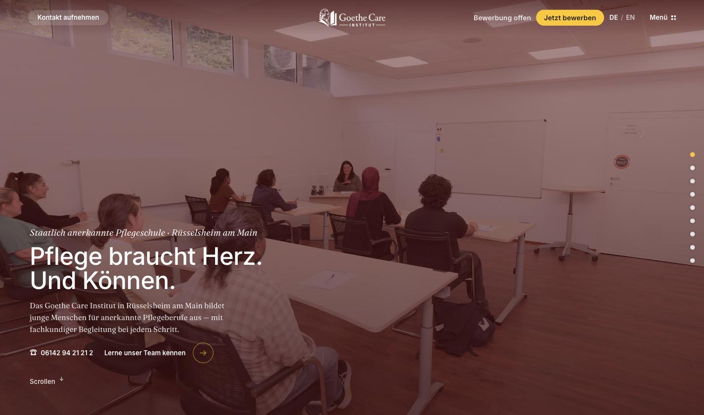 Goethe Care Institut website